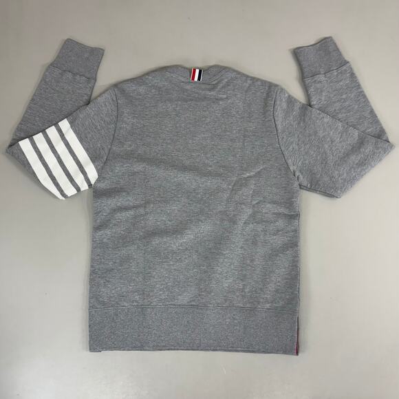 THOM BROWNE Crew Neck Classic Pullover LoopBack Men's Sz 1 Grey MJT085A-03377 - Picture 8 of 12